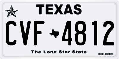 TX license plate CVF4812