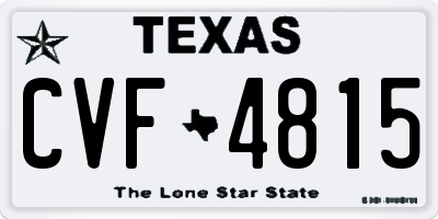 TX license plate CVF4815