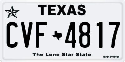 TX license plate CVF4817