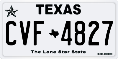 TX license plate CVF4827