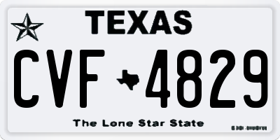 TX license plate CVF4829