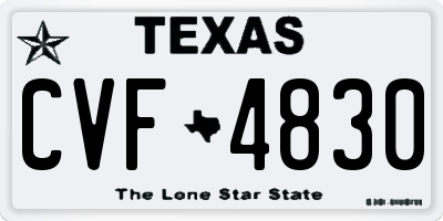 TX license plate CVF4830