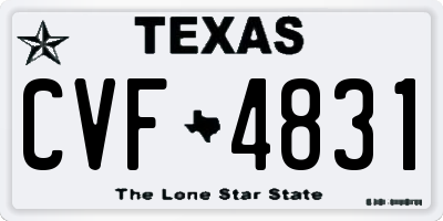TX license plate CVF4831