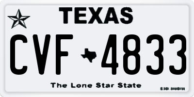 TX license plate CVF4833