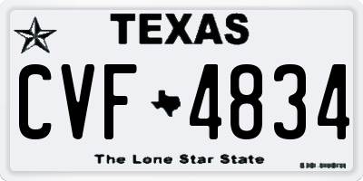 TX license plate CVF4834