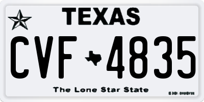 TX license plate CVF4835