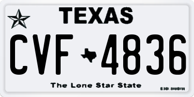 TX license plate CVF4836