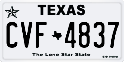 TX license plate CVF4837