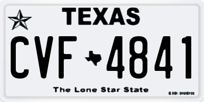 TX license plate CVF4841