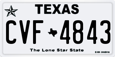 TX license plate CVF4843