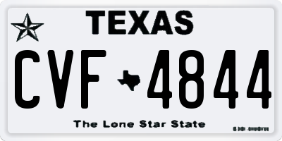 TX license plate CVF4844