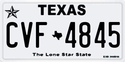 TX license plate CVF4845