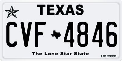 TX license plate CVF4846