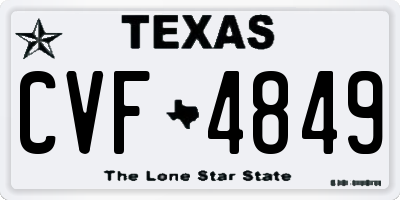 TX license plate CVF4849