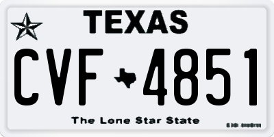 TX license plate CVF4851