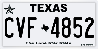 TX license plate CVF4852
