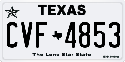 TX license plate CVF4853
