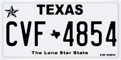 TX license plate CVF4854