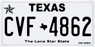 TX license plate CVF4862
