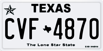 TX license plate CVF4870