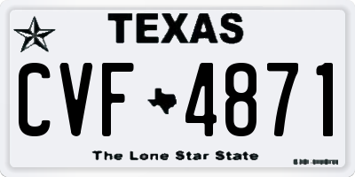 TX license plate CVF4871