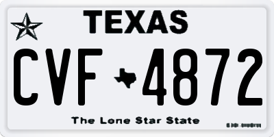 TX license plate CVF4872