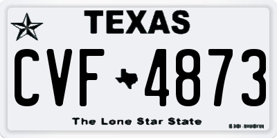 TX license plate CVF4873