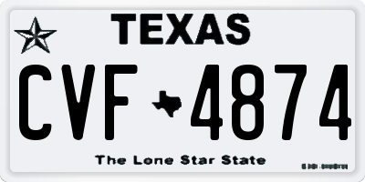 TX license plate CVF4874