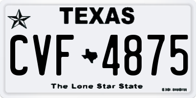 TX license plate CVF4875
