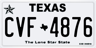 TX license plate CVF4876