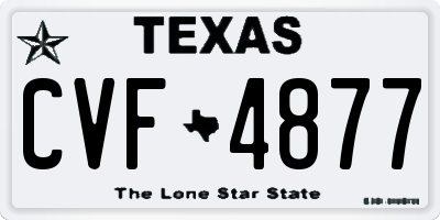 TX license plate CVF4877