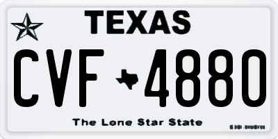 TX license plate CVF4880