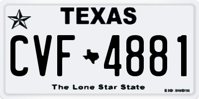 TX license plate CVF4881
