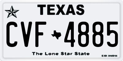 TX license plate CVF4885