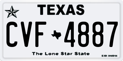 TX license plate CVF4887