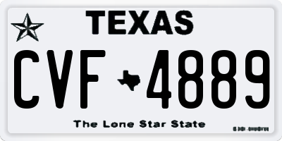 TX license plate CVF4889