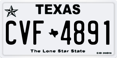 TX license plate CVF4891
