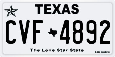 TX license plate CVF4892