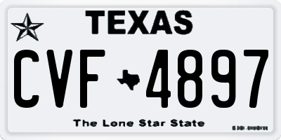 TX license plate CVF4897