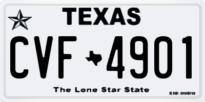 TX license plate CVF4901