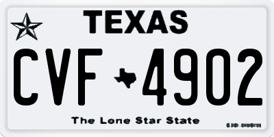 TX license plate CVF4902