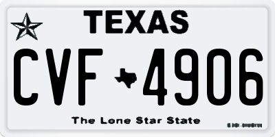 TX license plate CVF4906