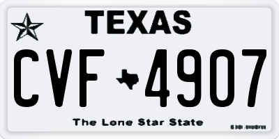 TX license plate CVF4907