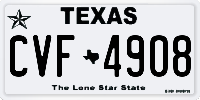 TX license plate CVF4908
