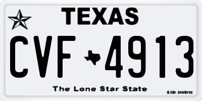 TX license plate CVF4913