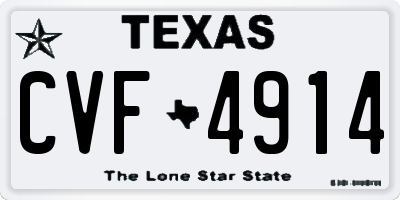 TX license plate CVF4914