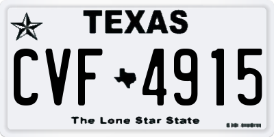 TX license plate CVF4915