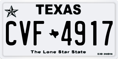 TX license plate CVF4917