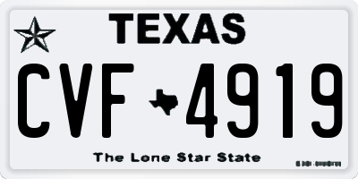 TX license plate CVF4919