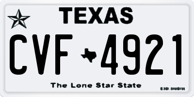 TX license plate CVF4921